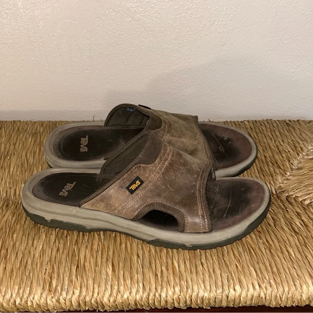 Teva Men's Dark Brown Slide Sandals